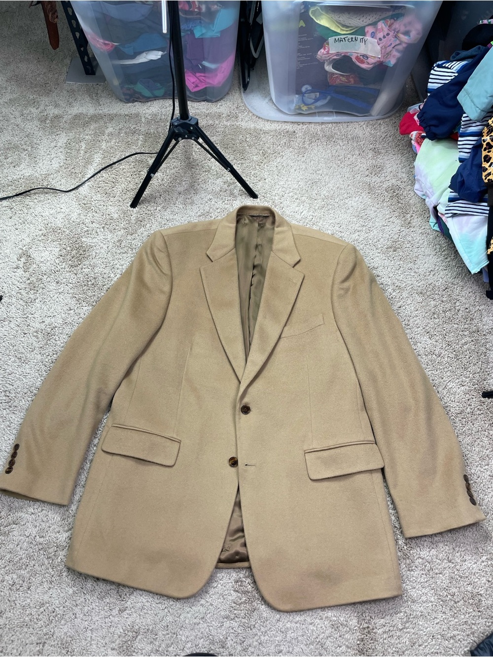 Vintage Marshall‎ Field’s Tan Men's Sport Coat Blazer 100% Cashmere